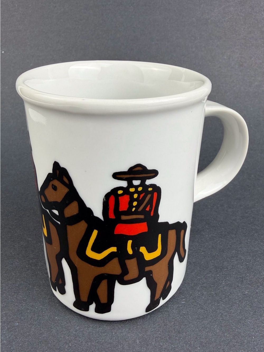 Marc Tetro RCMP Mounties on Horses Canada Ceramic Coffee Mug Cup